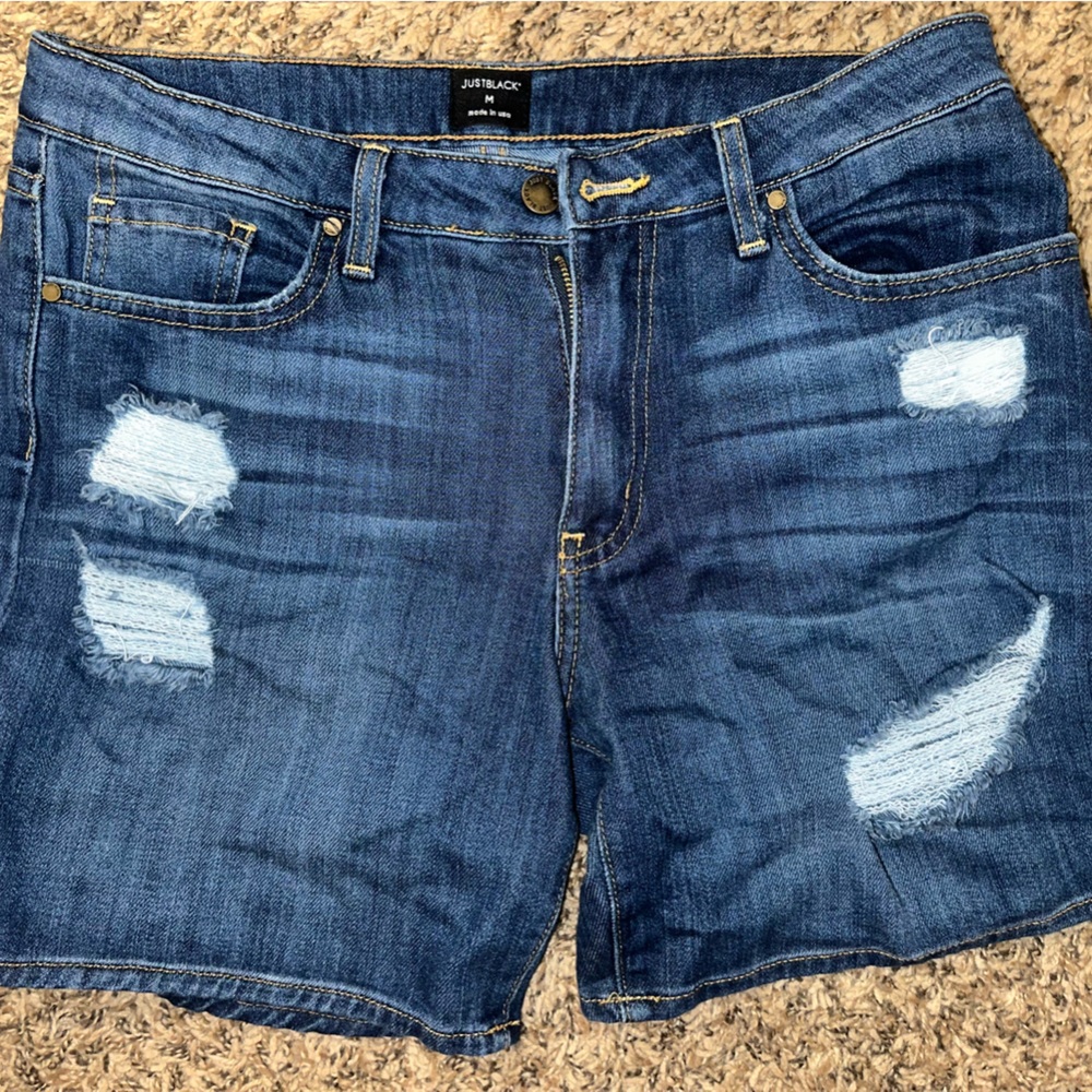 Just Black Distressed Denim Shorts